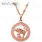 12 Constellation Round Scorpio design glittering Necklace gold tone Fashion Jewelry Necklace & Pendants LN453