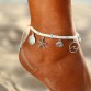 17KM 2PCS Bohemian Starfish Stone Anklets Set For Women Vintage Handmade Wave Anklet Bracelet on Leg Beach Ocean Jewelry 2018 