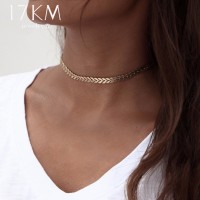 17KM Design Leaves Chain Sequins Choker Necklace Fashion Bohemian Jewelry For Woman Collar Statement Necklaces Party Jewelry 