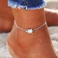 17KM Vintage Antique Silver Color Anklet Women Big Blue Stone Beads Bohemian Ankle Bracelet cheville Boho Foot Jewelry