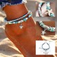 17KM Vintage Shell Beads Starfish Anklets For Women New Multi Layer Anklet Leg Bracelet Handmade Bohemian Jewelry Sandals Gift
