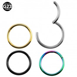 1PC 16G Hinged Segment Ring Titanium Septum Clicker Piercing Nose Lip Ear G23 Titanium Solid Nose Piercing Body Piercing Jewelry