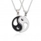 2 PCS Best Friends Necklace Jewelry Yin Yang Tai Chi Pendant Couples Paired  Necklaces&Pendants Unisex Lovers Valentine's Gift