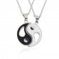 2 PCS Best Friends Necklace Jewelry Yin Yang Tai Chi Pendant Necklaces Black White Couples Paired Necklace For Men Women Gift