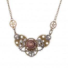 2016 Best Selling Different Gears Hand Connected DIY Steampunk Necklace Vintage Fashion Jewelry