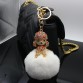 2018 Best Selling Fluffy Rabbit Fur Keychain Lovely Dog Pendant Key Chain Women Bag Gift Pendant Key Girlfriend Gift