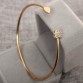2018 Hot New Fashion Adjustable Crystal Double Heart Bow Bilezik Cuff Opening Bracelet Women Jewelry Gift Mujer Pulseras