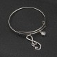 2018 New Couples Gift 12 Months Birth Stone Crystal Infinity Love Charm Expandable Bangle Bracelet Women Men Wife Friend Jewelry