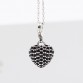 925 Sterling Silver Black Zirconia Solid Heart Charms Pendants Fit Necklace Bracelets Bags, Most Fashion Charm Jewelry for Women