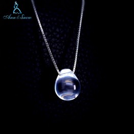 925 Sterling Silver Original Design No Fade TearDrop Pendant Party Girl Gift WaterDrop Clear Crystal Necklaces for Women Jewelry