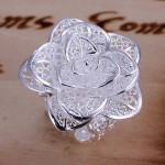 925 jewelry silver plated jewelry ring fine nice flower ring top quality wholesale and retail SMTR116