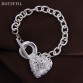 AAA 100% Sterling Silver Jewelry Female Hollow Ball Bracelet 925 Silver Heart Bracelet Top Quality