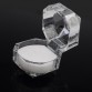 AOMU 1PC Elegant 3.8*3.8cm Portable Acrylic Transparent Rings Earring Display Box Wedding Jewelry Package Box Wholesale 