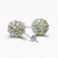 Ann & Snow 925 Sterling Silver Stud Earrings Crystals Ball Beads Fine Jewelry For Women Cute Style AAA CZ Stone 2018 New Design
