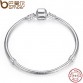 BAMOER Christmas SALE Authentic 100% 925 Sterling Silver Snake Chain Bangle & Bracelet Luxury Jewelry 17-20CM PAS902
