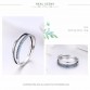 BAMOER Genuine 925 Sterling Silver Double Circle Black Clear CZ Stackable Finger Ring for Women Fine Silver Jewelry Gift SCR082