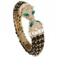 Bella Fashion Black Panther Leopard Kiss Bangles & Bracelets Austrian Crystal Rhinestone Animal Bangle Cuff For Party Jewelry