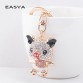 EASYA High Quality Cute Pig Pendant Charm Keychain Key Holder Crystal Rhinestone Car Key Chain Chaveiro
