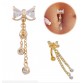 Fashion Bowknot belly button rings Bar stainless steel Surgical Piercing Sexy Body Jewelry for women CZ navel piercing