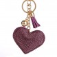 Fashion Car Play Full Crystal Rhinestone Heart Key Chain Bling Gold Silver Chain Keychain Bag Car Hanging Pendant Jewelry