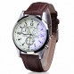 Fashion Faux Leather Mens Analog Quarts Watches Blue Ray Men Wrist Watch 2018 Mens Watches Top Brand Luxury Casual Watch Clock 