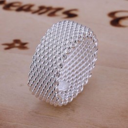 Free Shipping 925 jewelry silver plated  Ring Fine Fashion Net Ring Women&Men Gift Silver Jewelry Finger Rings SMTR040