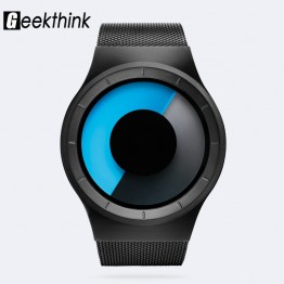 GEEKTHINK Quartz Watches Men Top Luxury Brand Casual Stainless steel Mesh Band Unisex Watch Clock Male female Gentleman gift