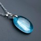 Genuine Natural Blue Topaz Pendant Gemstone Crystal 25x18x9mm Fine Jewelry Woman Lady Topaz Necklaces Pendant AAAA