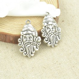 High quality 10 pcs metal antique silver Plated Santa Claus  charms for DIY jewelry making 32*19mm 2417