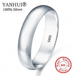 Hot Sale! 100% Natural Solid 925 Sterling Silver Wedding Band Ring Fine Jewelry Lover Engagement Gift Rings For Women Men R027