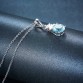 Hutang Authentic 925 Sterling Silver Pendant Necklace Genuine Blue Topaz Gemstone Fine Jewelry Snow Flower Design Women's Girl's