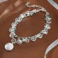 IF YOU New Design Leaf Flower Multilayer Anklet Vintage Spiral Style Round Pendant Anklet For Women Charm Chain Foot Jewelry