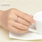 LAMOON Bear's Paw 5mm 100% Natural Pink Rose Quartz Adjustable Ring 925-Sterling-Silver Fine Jewelry for Women Wedding RI027-2