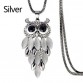 LNRRABC Women Sweater Chain Necklace Owl Design Rhinestones Crystal Pendant Necklaces Jewelry Clothing Accessories Drop Shipping