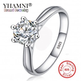 Lose Money 99% OFF! Fine Jewelry Original Natural 925 Silver Rings Solitaire 6mm 1ct Sona CZ Stone Wedding Rings For Women RL003