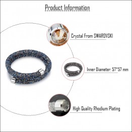 MALANDA Brand Double Circle Charm Bracelet Crystal From Swarovski Bracelets Bangles For Women Wedding Jewelry Cuff Bangle Gift