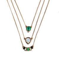 Multilayer Indian Hot Sale Designer Jewelry Summer Tide All Match Green Necklaces & Pendants