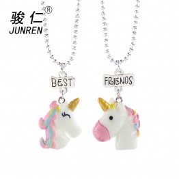 NEW Design 2Pcs/Set Unicorn Pendant Necklaces For Children Boys and girls Best Friends Friendship Necklace Chain Jewelry