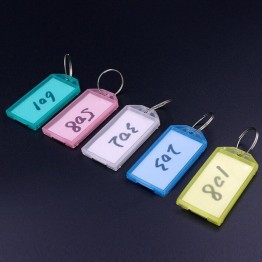 New 5pcs Metal Ring Colorful Plastic Key Fobs Luggage ID Card Name Label Tag Keyring Keychain Classification Free Shipping