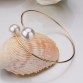 New Wedding Jewelry Gold/Silver Plated Open Cuff Bracelets Simple Double Simulated Pearl Ball Beads Adjustable Bangles Women