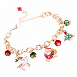 New fashion christmas gift charm for women silver santa claus bracelet high quality pulseras mujer jewelry christmas Wholesale