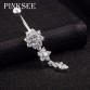 PINKSEE Medical Steel Crystal Rhinestone Flower Belly Button Ring Dangle Navel Women Gold Silver Plated Body Piercing Jewelry