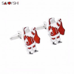 SAVOYSHI Brand Jewelry Santa Claus modeling Cufflinks for Mens Cuff Novelty High Quality Enamel Cufflinks Popular Christmas Gift