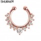SHUANGR Crystal FashionClicker Fake Septum for Women Body Clip Hoop Vintage Fake Nose Ring Faux Piercing Body Jewelry Wholesale