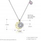 SILVERHOO 925 Sterling Silver Double Snow Pendant Necklaces Fine Jewelry for Women Xmas Gift Design Popular Zirconia CZ