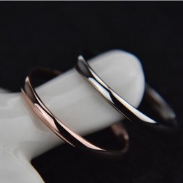 Simple Fashion Stainless Steel Rose Gold Finger Thin Ring Rose Gold/Silver Ring For Women Girls Fine Jewelry Anillos Size 4-10 