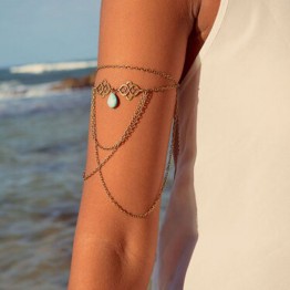 Summer Beach Charming Lady Stylish Bead Tassel Chain Upper Arm Cuff Armlet Armband Bangle Bracelet Jewelry Hot