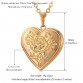 U7 Heart Locket Necklace Pendant Metal Brass Gold Photo Frame Memory Romantic Love Vintage Necklace Women Best Jewelry Gift P326