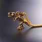 U7 Stainless Steel Tyrannosaurus Rex Pendant Necklace Gold/Black Color Dinosaur Bones Fossil Punk Animal Men Jewelry P1117