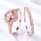 UMCHO 925 Sterling Silver Ring Female Morganite Engagement Wedding Band Bridal Set Vintage Stack Rings For Women Fine Jewelry